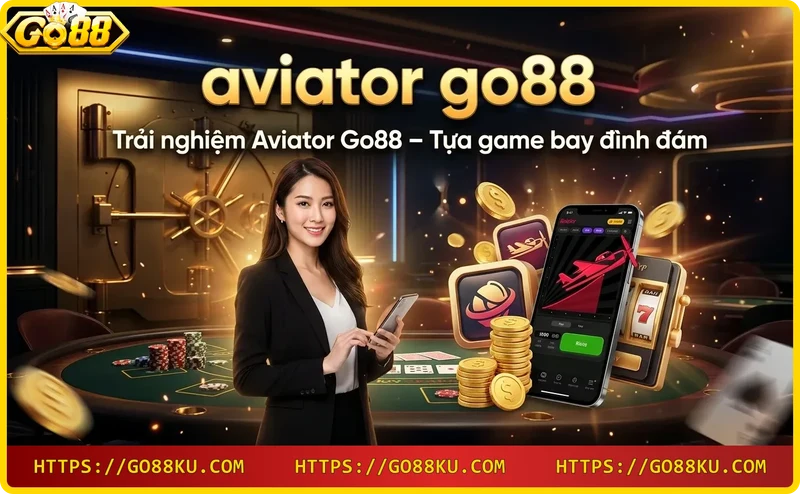 Aviator Go88 game scene with jet plane and multiplier