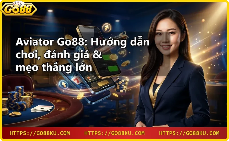 Aviator Go88 game scene with jet plane and multiplier