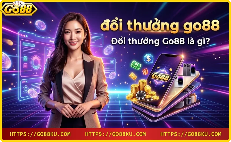 Hình ảnh minh họa đổi thưởng Go88 với đồng xu vàng và giao diện số